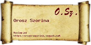Orosz Szorina névjegykártya